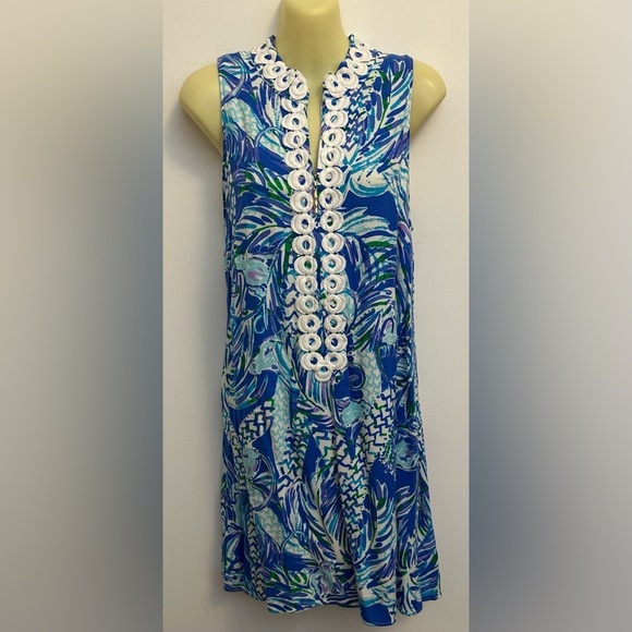 Lilly Pulitzer Blue and White Mini Dress - Picture 2 of 8